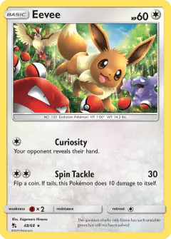 Eevee card (Hidden Fates 48) with Voltorb in the artwork