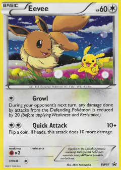 Eevee card (BW Black Star Promos 97) with Pikachu in the artwork