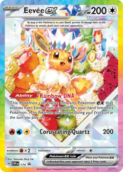 Eevee ex card (Scarlet & Violet Black Star Promos 174) with Terapagos in the artwork