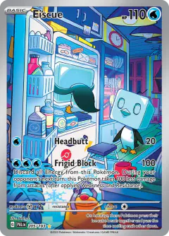 Eiscue card (Paldea Evolved 205) with Pikachu in the artwork