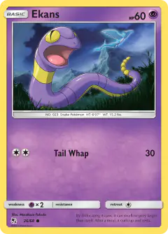 Ekans card (Hidden Fates 26) with Articuno in the artwork