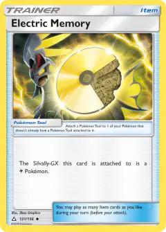 Electric Memory card (Ultra Prism 121) with Silvally in the artwork