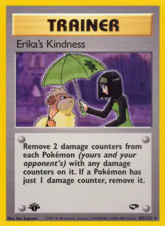 Erika's Kindness card (Gym Challenge 103) with Oddish in the artwork