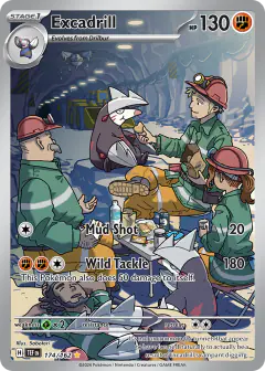 Excadrill card (Temporal Forces 174) with Snorlax in the artwork