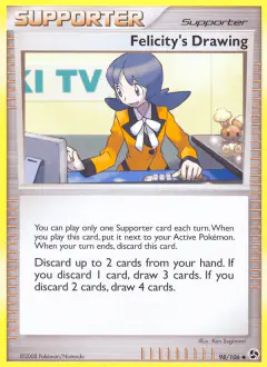 Felicity's Drawing card (Great Encounters 98) with Buneary in the artwork
