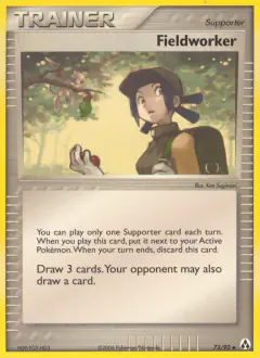 Fieldworker card (Legend Maker 73) with Mew in the artwork