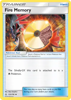 Fire Memory card (Ultra Prism 123) with Silvally in the artwork