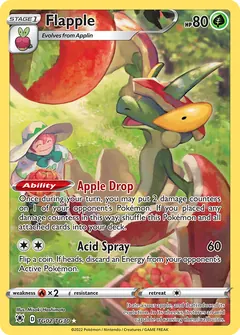 Flapple card (Astral Radiance Trainer Gallery TG02) with Milo in the artwork
