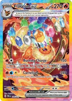 Flareon ex card (Prismatic Evolutions 146) with Terapagos in the artwork
