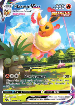 Flareon VMAX card (SWSH Black Star Promos 180) with Exeggutor in the artwork