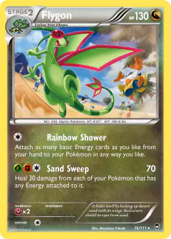 Flygon card (Furious Fists 76) with Hariyama in the artwork