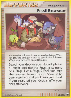 Fossil Excavator card (Majestic Dawn 82) with Turtwig in the artwork
