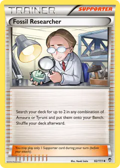 Fossil Researcher card (Furious Fists 92) with Amaura in the artwork