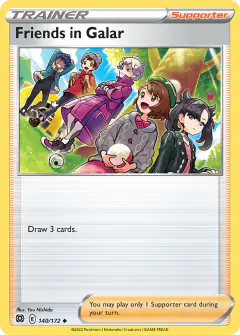 Friends in Galar card (Brilliant Stars 140) with Gloria in the artwork