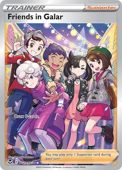 Friends in Galar card (Silver Tempest Trainer Gallery TG23) with Gloria in the artwork