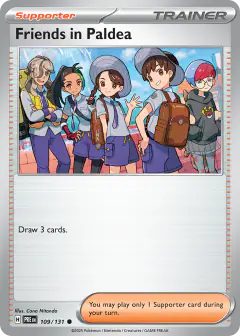 Friends in Paldea card (Prismatic Evolutions 109) with Penny in the artwork