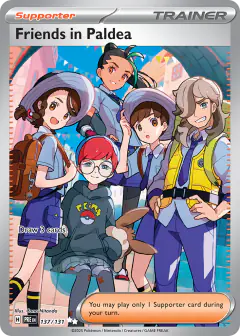 Friends in Paldea card (Prismatic Evolutions 137) with Penny in the artwork