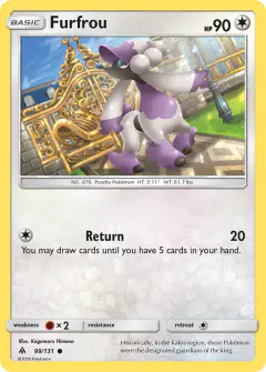 Furfrou card (Forbidden Light 99) with Serperior in the artwork