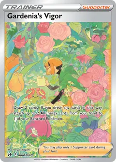 Gardenia's Vigor card (Crown Zenith Galarian Gallery GG61) with Cherubi in the artwork