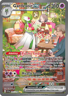 Gardevoir ex card (Scarlet & Violet Base 245) with Ralts in the artwork