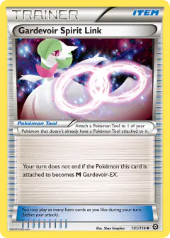 Gardevoir Spirit Link card (Steam Siege 101) with Mega Gardevoir in the artwork