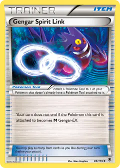 Gengar Spirit Link card (Phantom Forces 95) with Mega Gengar in the artwork