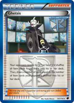 Ghetsis card (Plasma Freeze 101) with Amoongus in the artwork