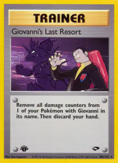 Giovanni's Last Resort card (Gym Challenge 105) with Nidoking in the artwork