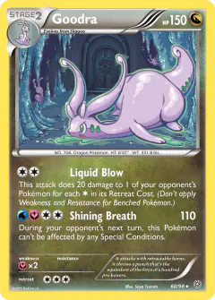 Goodra card (Ancient Origins 60) with Goomy in the artwork