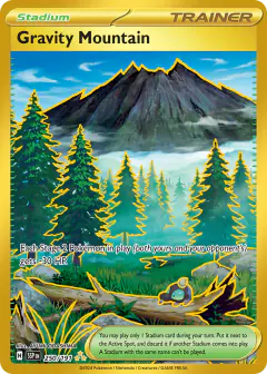 Gravity Mountain card (Surging Sparks 250) with Shroodle in the artwork