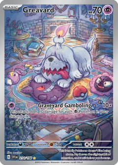 Greavard card (Scarlet & Violet Base 214) with Drifloon in the artwork