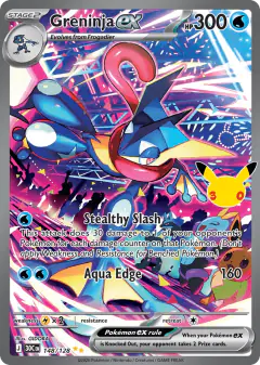 Greninja ex card with Pikachu in the artwork