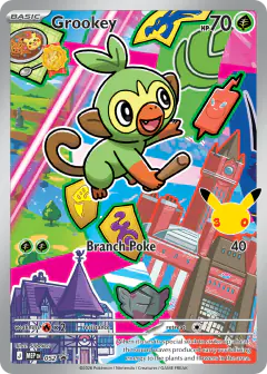 Grookey card (Mega Evolution Black Star Promos 52) with Pikachu in the artwork
