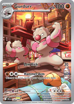 Gurdurr card (Black Bolt 126) with Conkeldurr in the artwork