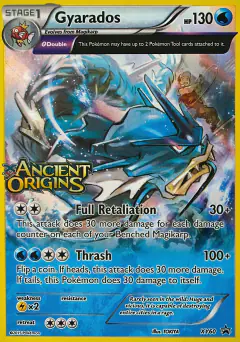 Gyarados card (XY Black Star Promos 60) with Fisher in the artwork