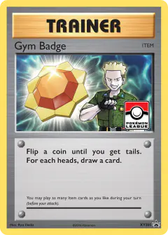 Gym Badge card (XY Black Star Promos 205) with Lt. Surge in the artwork