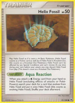 Helix Fossil card (Majestic Dawn 91) with Omanyte in the artwork
