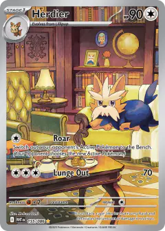 Herdier card (White Flare 155) with Lillipup in the artwork