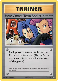 Here Comes Team Rocket! card (Evolutions 113) with James in the artwork