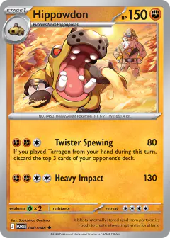 Hippowdon card (Perfect Order 40) with Tarragon in the artwork