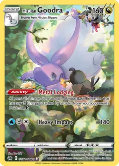 Hisuian Goodra card (Crown Zenith Galarian Gallery GG21) with Starly in the artwork