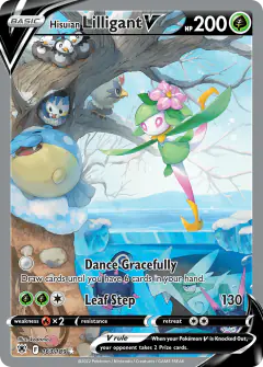 Hisuian Lilligant V card (Astral Radiance 163) with Pachirisu in the artwork