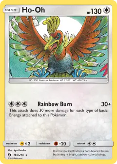 Ho-Oh card (Lost Thunder 160) with Lugia in the artwork