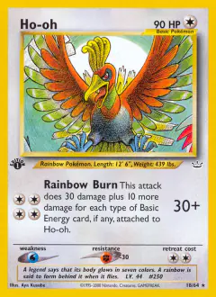 Ho-Oh card (Neo Revelation 18) with Lugia in the artwork