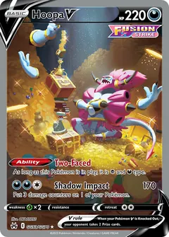 Hoopa V card (Crown Zenith Galarian Gallery GG53) with Squirtle in the artwork