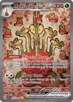 Hydrapple ex card (Stellar Crown 167) with Applin in the artwork
