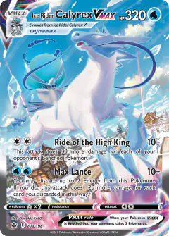 Ice Rider Calyrex VMAX card (Chilling Reign 203) with Sealeo in the artwork