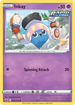 Inkay card (Chilling Reign 69) with Miltank in the artwork