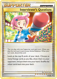 Interviewer's Questions card (HS—Unleashed 77) with Leafeon in the artwork