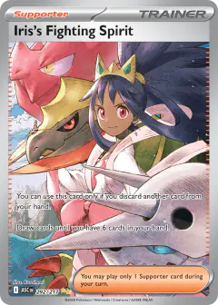 Iris's Fighting Spirit card (Ascended Heroes 292) with Druddigon in the artwork